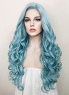 Long Wavy Pastel Blue Lace Front Synthetic Hair Wig LF5132