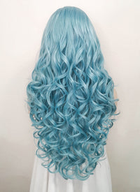 Long Wavy Pastel Blue Lace Front Synthetic Hair Wig LF5132