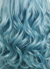 Long Wavy Pastel Blue Lace Front Synthetic Hair Wig LF5132