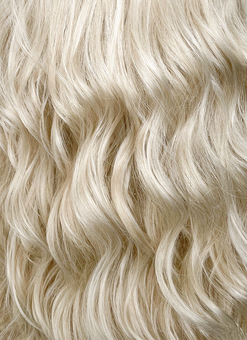 Long Wavy Light Ash Blonde Lace Front Synthetic Hair Wig LF6004