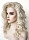 Long Wavy Light Ash Blonde Lace Front Synthetic Hair Wig LF6004