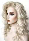 Long Wavy Light Ash Blonde Lace Front Synthetic Hair Wig LF6004