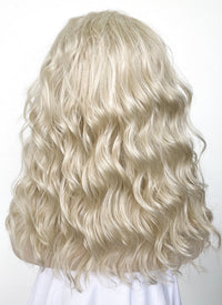 Long Wavy Light Ash Blonde Lace Front Synthetic Hair Wig LF6004