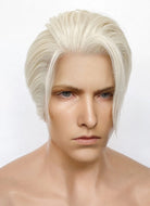 Final Fantasy Remake Rufus Shinra Platinum Blonde Short Straight Lace Front Synthetic Men's Wig LF6078
