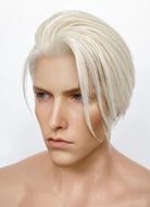 Final Fantasy Remake Rufus Shinra Platinum Blonde Short Straight Lace Front Synthetic Men's Wig LF6078