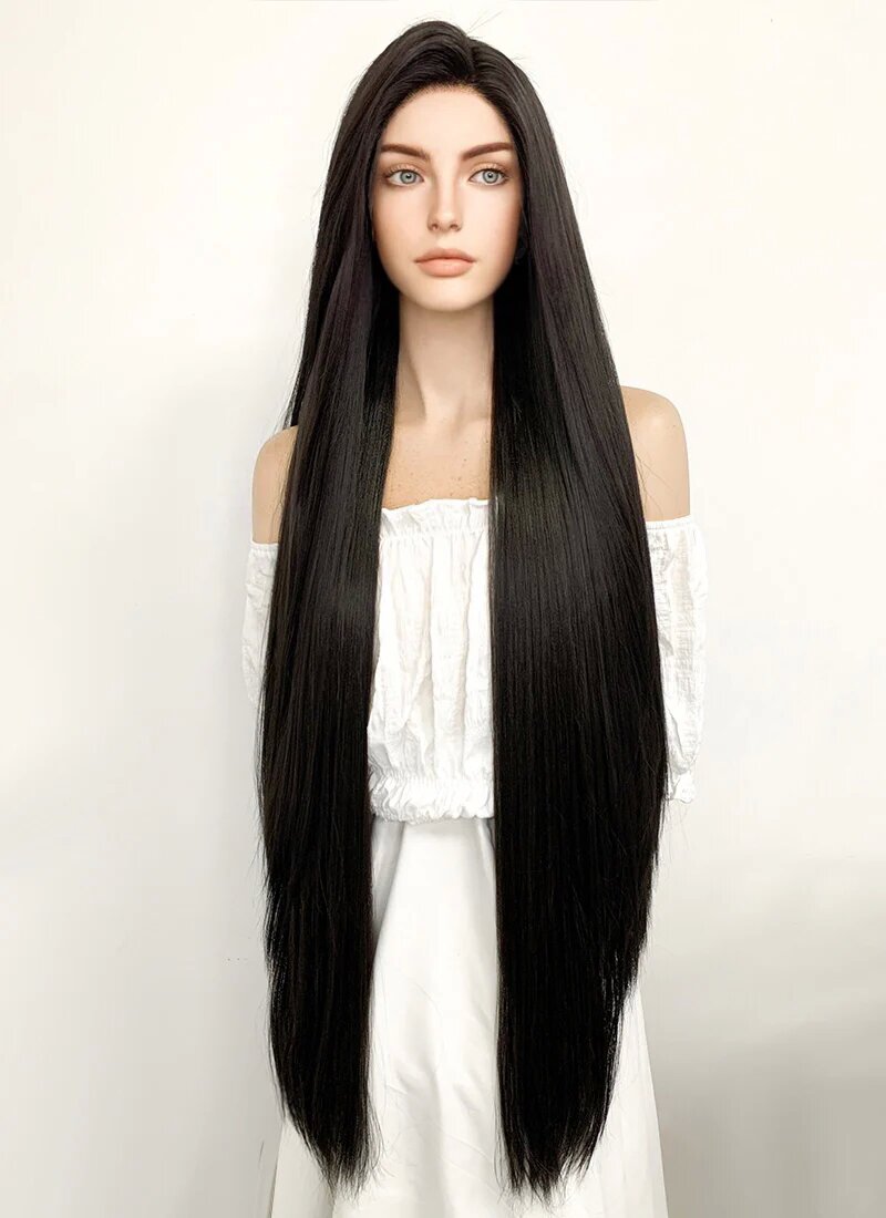 Final Fantasy Remake Tifa Lockhart Long Straight Natural Black Lace Front Synthetic Wig LF701AA