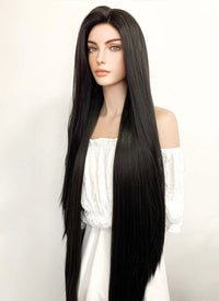 Final Fantasy Remake Tifa Lockhart Long Straight Natural Black Lace Front Synthetic Wig LF701AA