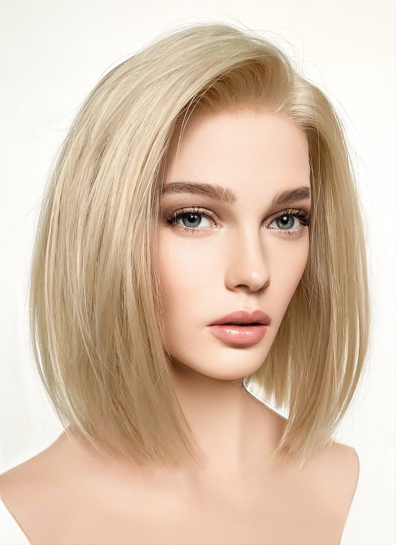 Short Straight Bob Blonde Lace Front Synthetic Hair Wig LFK5542