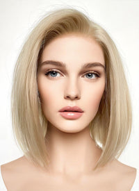 Short Straight Bob Blonde Lace Front Synthetic Hair Wig LFK5542