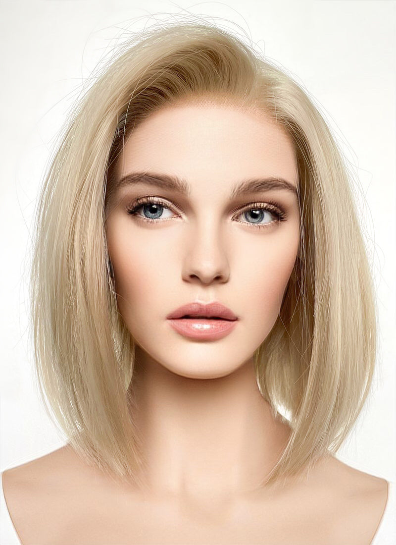 Short Straight Bob Blonde Lace Front Synthetic Hair Wig LFK5542