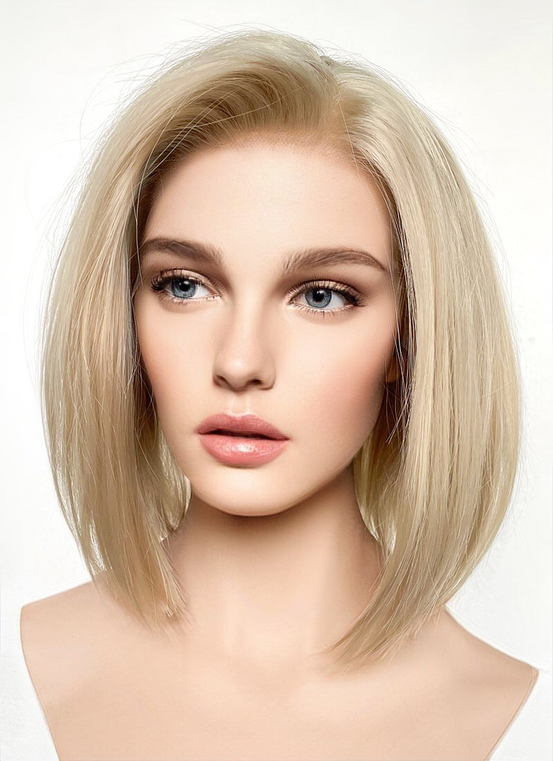 Short Straight Bob Blonde Lace Front Synthetic Hair Wig LFK5542