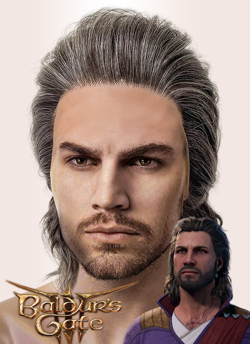 Baldur's Gate 3 Gale Mixed Brown Lace Front Synthetic Men's Wig LFK556