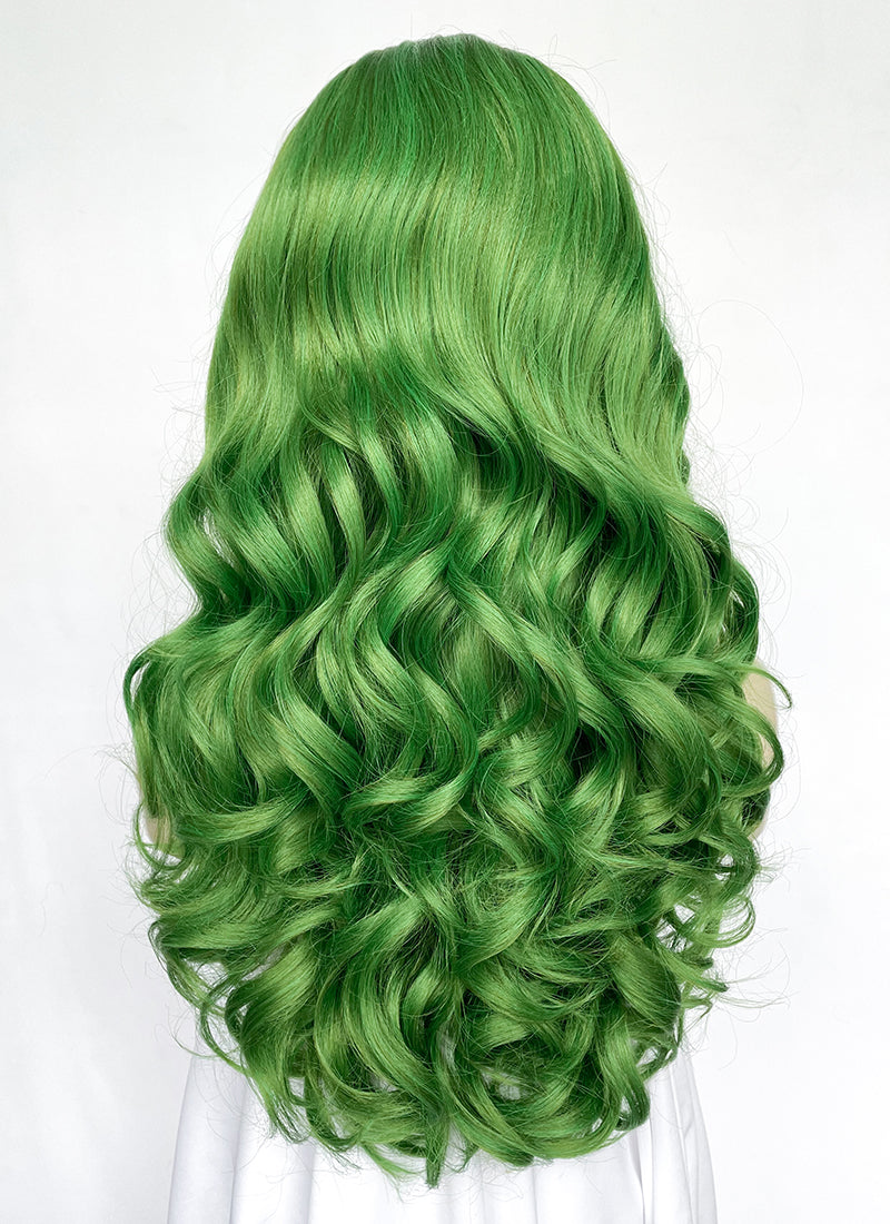 Long Wavy Yaki Green Lace Front Synthetic Hair Wig LN6033