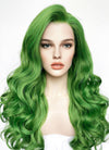 Long Wavy Yaki Green Lace Front Synthetic Hair Wig LN6033