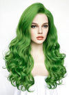 Long Wavy Yaki Green Lace Front Synthetic Hair Wig LN6033