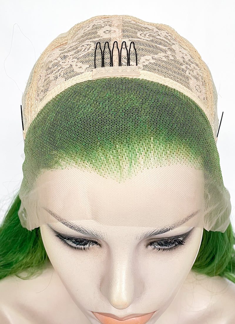 Long Wavy Yaki Green Lace Front Synthetic Hair Wig LN6033