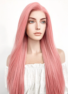 My Little Pony Fluttershy Long Straight Pastel Pink Lace Front Synthetic Wig LW238B