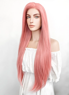 My Little Pony Fluttershy Long Straight Pastel Pink Lace Front Synthetic Wig LW238B