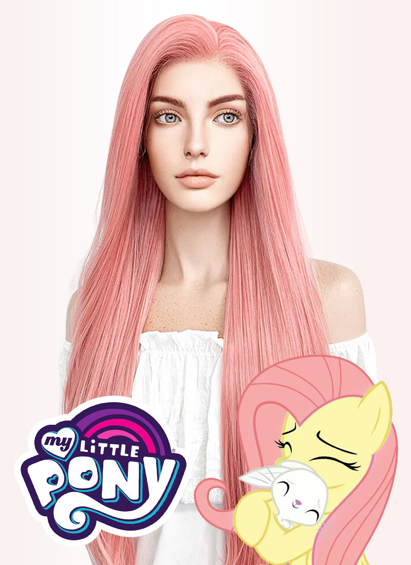 My Little Pony Fluttershy Long Straight Pastel Pink Lace