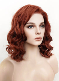 Short Wavy Bob Auburn Lace Front Synthetic Hair Wig LW4011