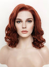 Short Wavy Bob Auburn Lace Front Synthetic Hair Wig LW4011