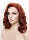 Short Wavy Bob Auburn Lace Front Synthetic Hair Wig LW4011