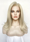 Medium Straight Pastel Ash Blonde Lace Front Synthetic Hair Wig LW4029