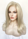 Medium Straight Pastel Ash Blonde Lace Front Synthetic Hair Wig LW4029