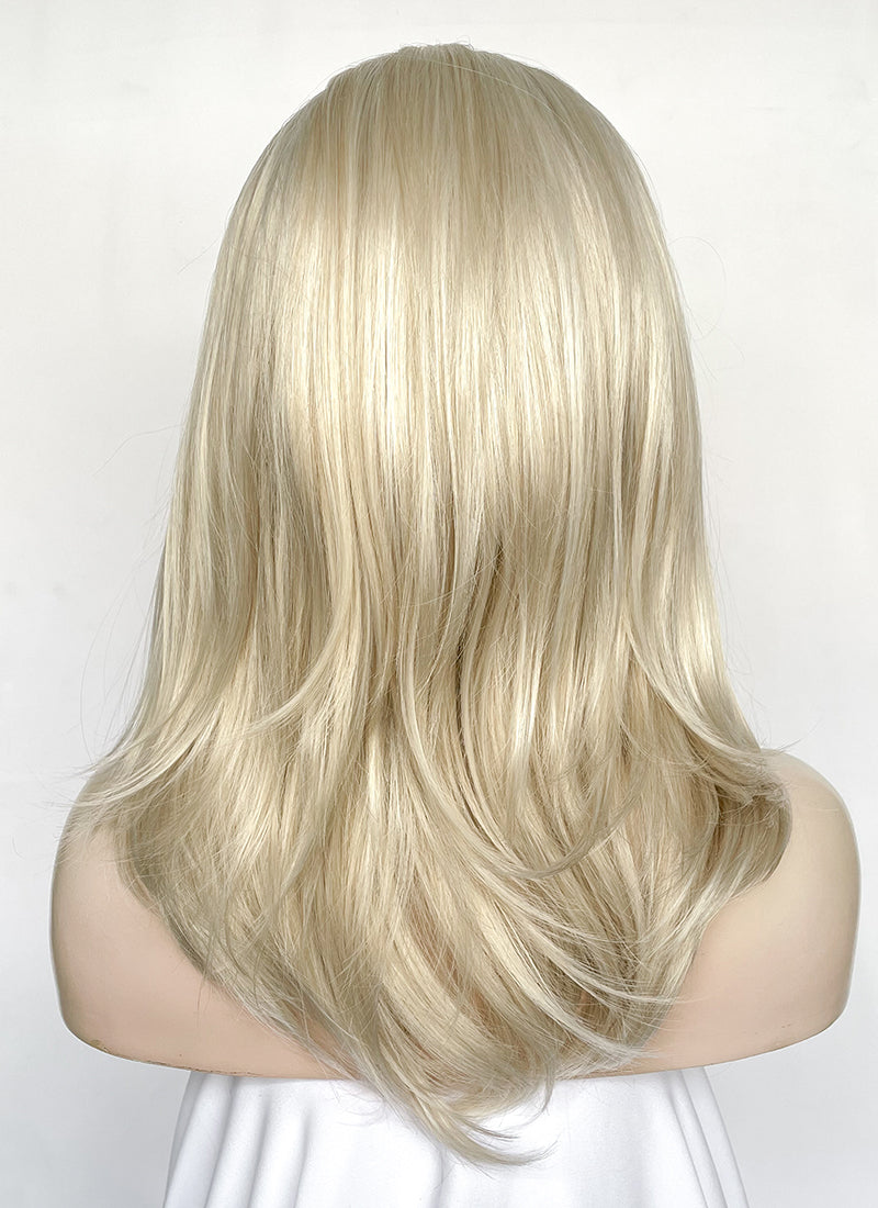 Medium Straight Pastel Ash Blonde Lace Front Synthetic Hair Wig LW4029