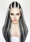 Monster High Frankie Stein Black With Silver Grey Highlights Lace Front Synthetic Wig LW4030