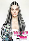 Monster High Frankie Stein Black With Silver Grey Highlights Lace Front Synthetic Wig LW4030