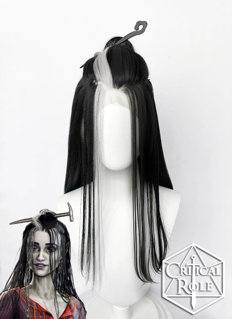 Critical Role Laudna Black Mixed White Synthetic Lace Front Synthetic Wig LW4059