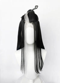 Critical Role Laudna Black Mixed White Synthetic Lace Front Synthetic Wig LW4059