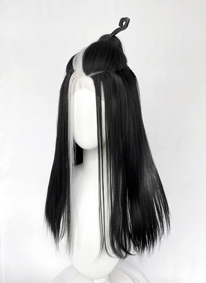 Critical Role Laudna Black Mixed White Synthetic Lace Front Synthetic Wig LW4059