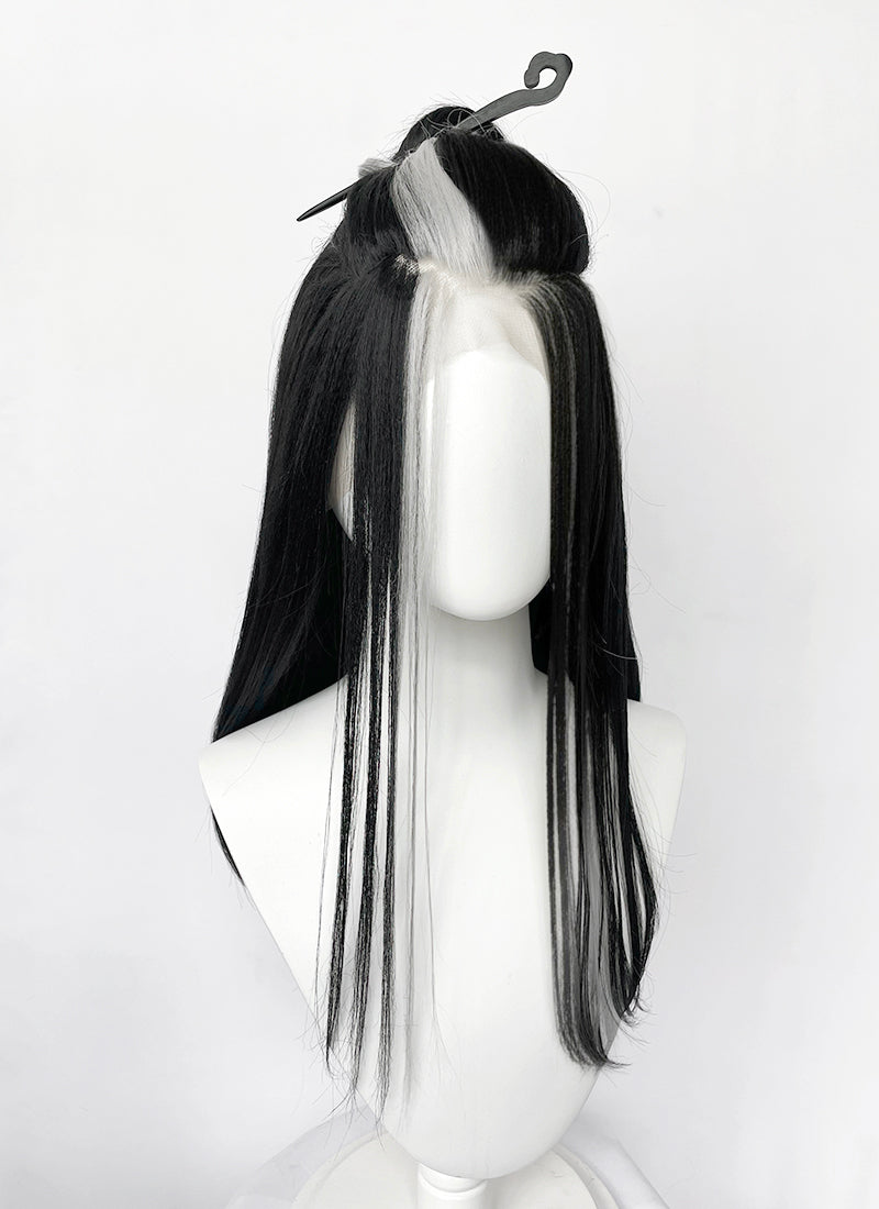 Critical Role Laudna Black Mixed White Synthetic Lace Front Synthetic Wig LW4059