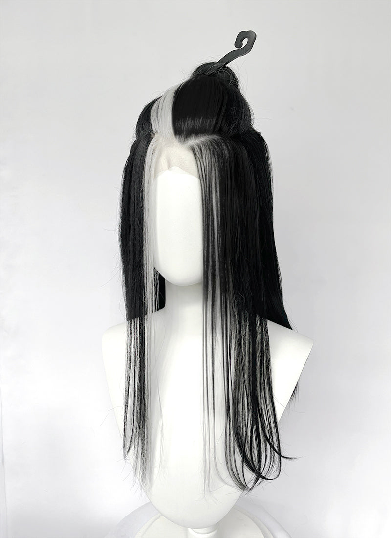 Critical Role Laudna Black Mixed White Synthetic Lace Front Synthetic Wig LW4059