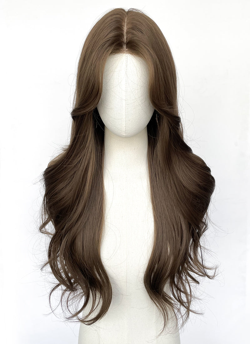 Long Wavy Brown Synthetic Wig NL073