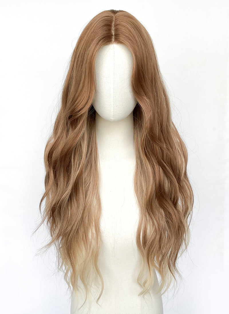 Long Wavy Mixed Brown Synthetic Wig NL075