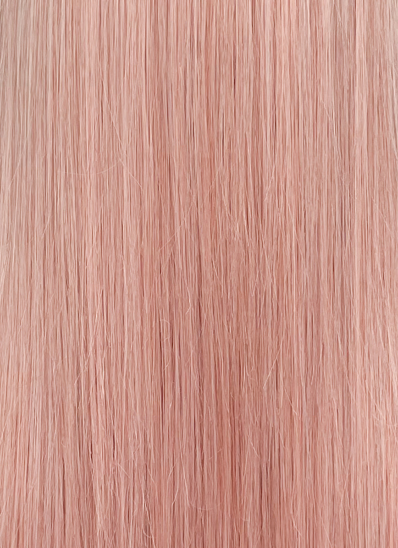 Long Straight Pastel Pink Synthetic Wig NL076