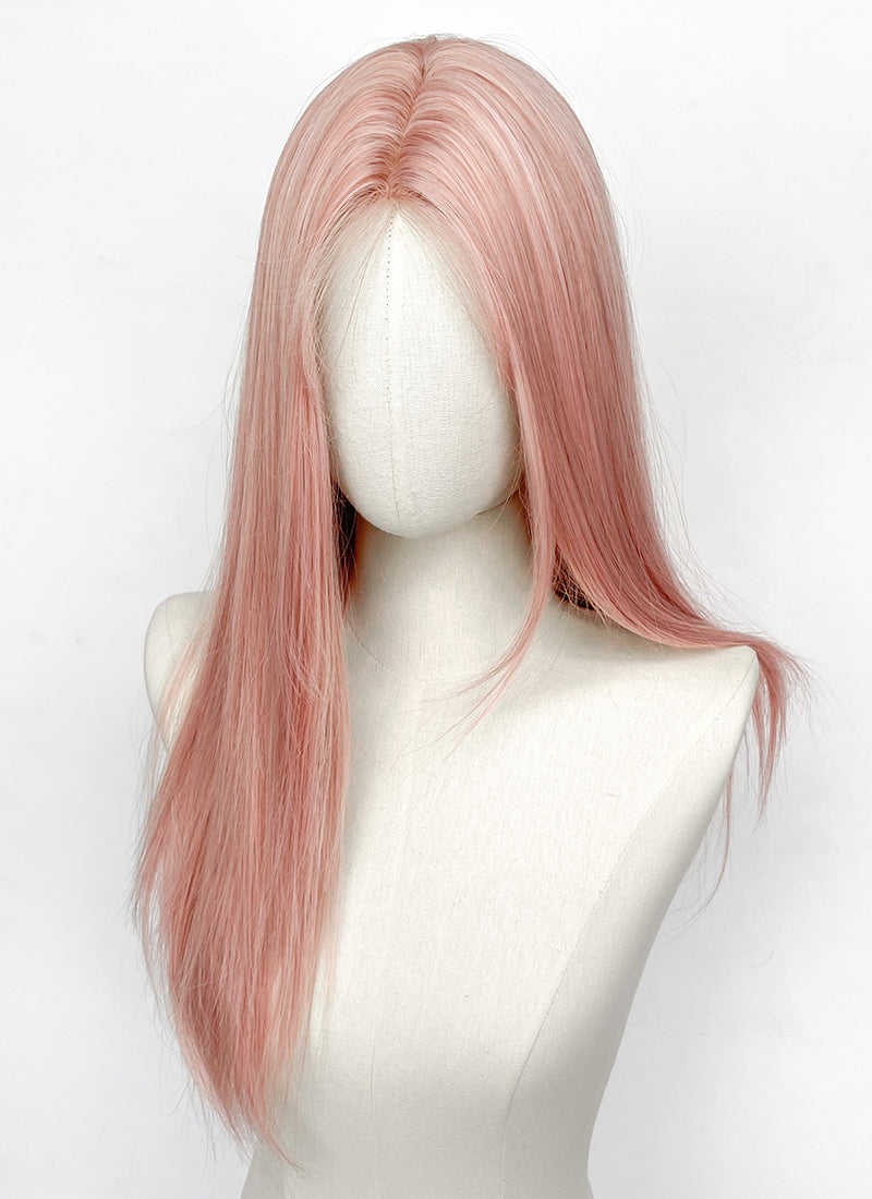 Long Straight Pastel Pink Synthetic Wig NL076