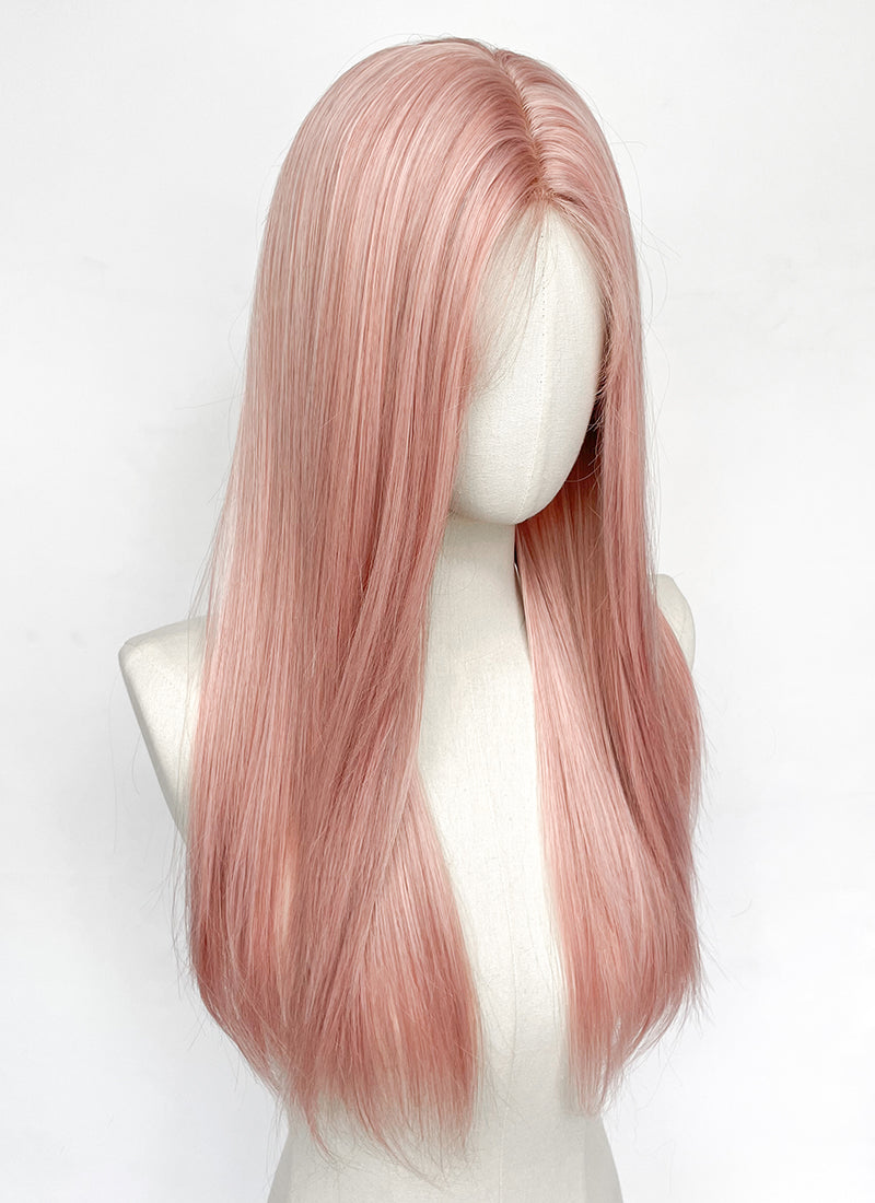 Long Straight Pastel Pink Synthetic Wig NL076