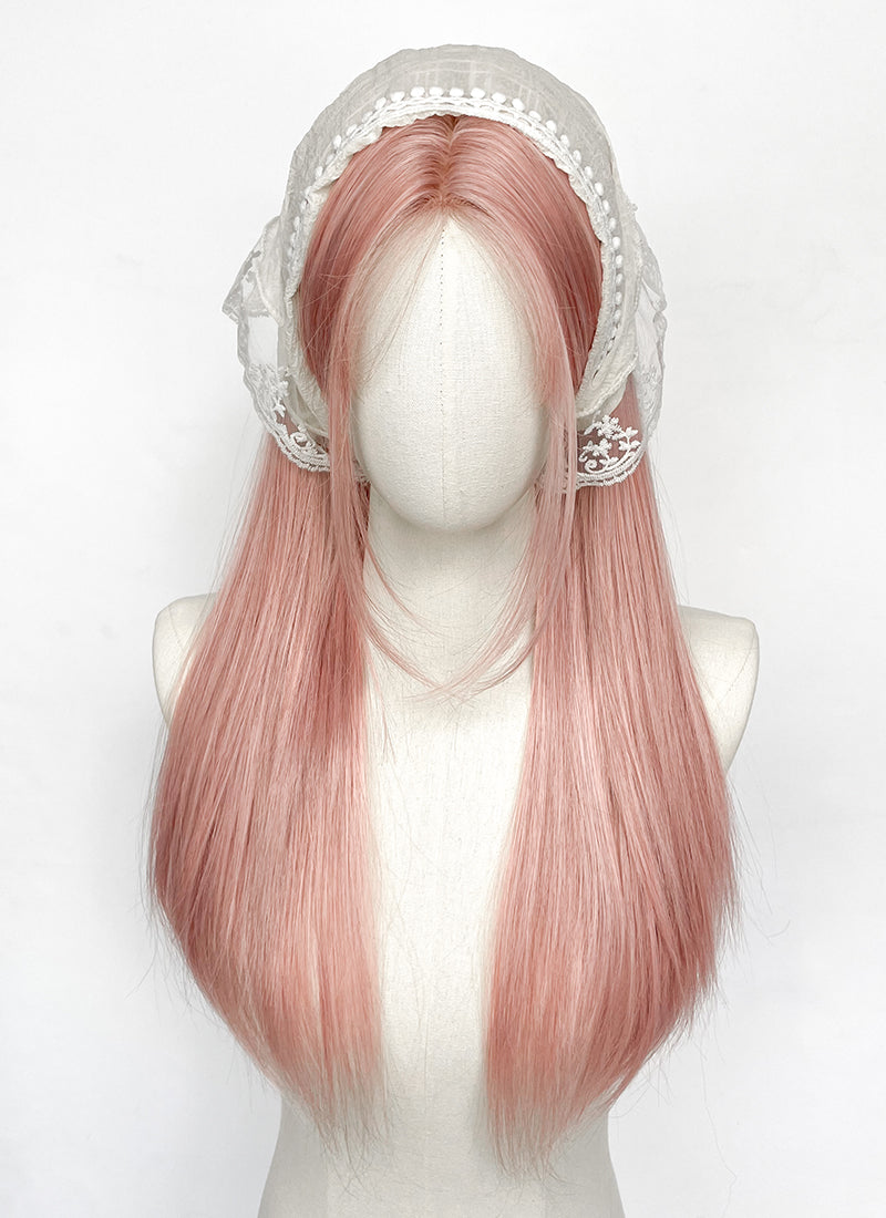 Long Straight Pastel Pink Synthetic Wig NL076