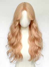 Long Wavy Pastel Peach Pink Synthetic Wig NL078