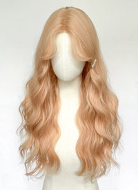 Long Wavy Pastel Peach Pink Synthetic Wig NL078