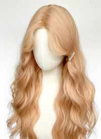 Long Wavy Pastel Peach Pink Synthetic Wig NL078