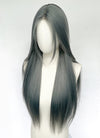 Long Straight Mixed Grey Blue Synthetic Wig NL079