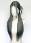 Long Straight Mixed Grey Blue Synthetic Wig NL079