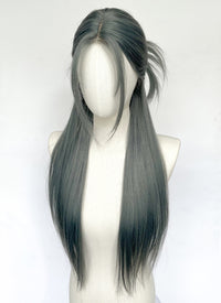 Long Straight Mixed Grey Blue Synthetic Wig NL079