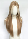 Long Straight Brown Mixed Blonde Highlights Money Piece Synthetic Wig NL081