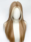 Long Straight Brown Mixed Blonde Highlights Money Piece Synthetic Wig NL081